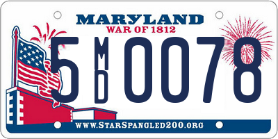 MD license plate 5MD0078