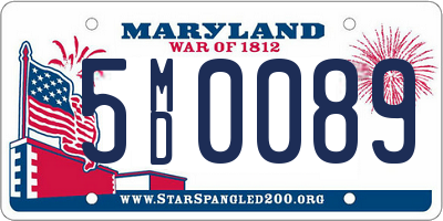 MD license plate 5MD0089