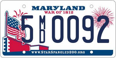 MD license plate 5MD0092