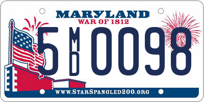 MD license plate 5MD0098