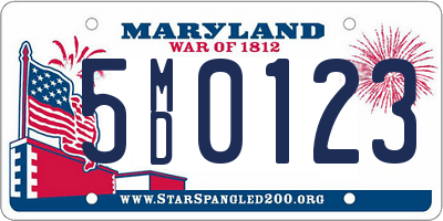 MD license plate 5MD0123