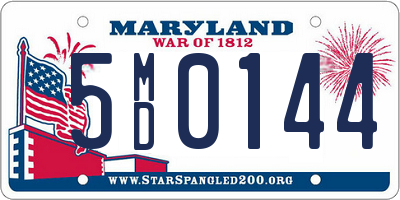 MD license plate 5MD0144