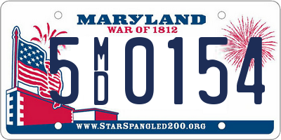 MD license plate 5MD0154