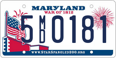 MD license plate 5MD0181