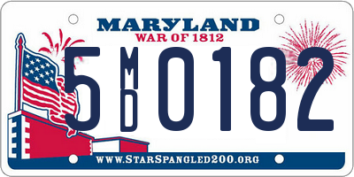 MD license plate 5MD0182