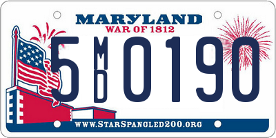 MD license plate 5MD0190