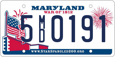 MD license plate 5MD0191
