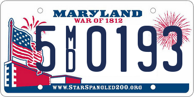 MD license plate 5MD0193