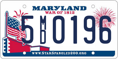 MD license plate 5MD0196