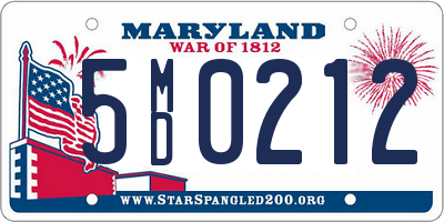 MD license plate 5MD0212