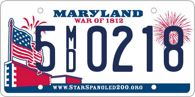 MD license plate 5MD0218