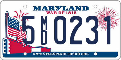 MD license plate 5MD0231