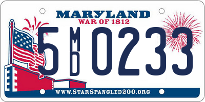 MD license plate 5MD0233