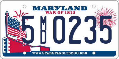 MD license plate 5MD0235