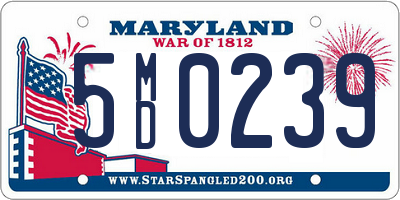 MD license plate 5MD0239