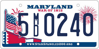 MD license plate 5MD0240