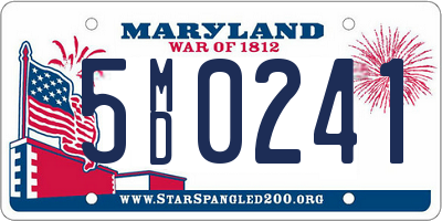 MD license plate 5MD0241