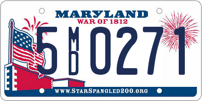 MD license plate 5MD0271