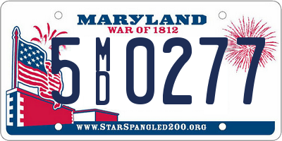 MD license plate 5MD0277