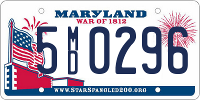 MD license plate 5MD0296
