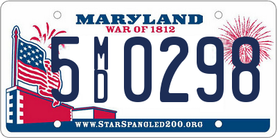 MD license plate 5MD0298