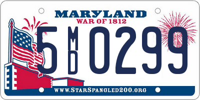 MD license plate 5MD0299