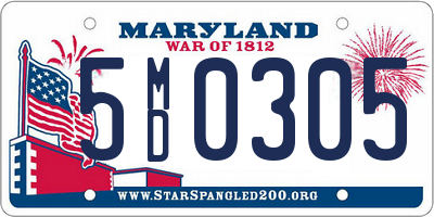 MD license plate 5MD0305