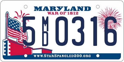 MD license plate 5MD0316