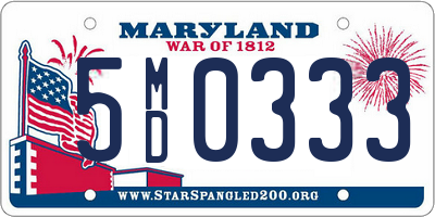 MD license plate 5MD0333