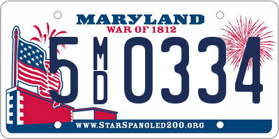 MD license plate 5MD0334