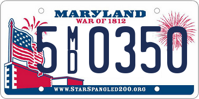 MD license plate 5MD0350