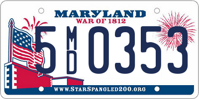 MD license plate 5MD0353