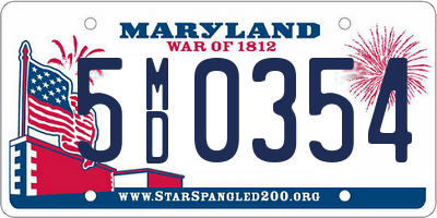 MD license plate 5MD0354