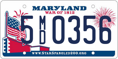 MD license plate 5MD0356