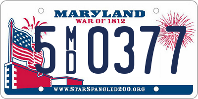 MD license plate 5MD0377