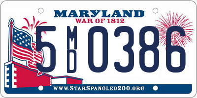 MD license plate 5MD0386