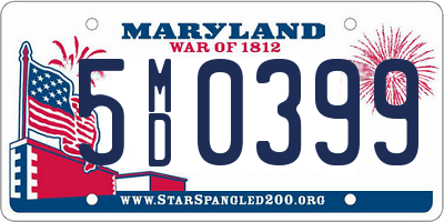 MD license plate 5MD0399