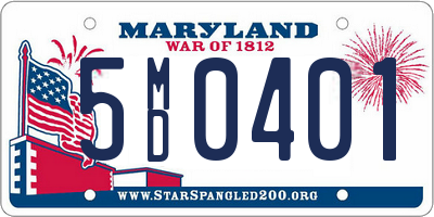 MD license plate 5MD0401