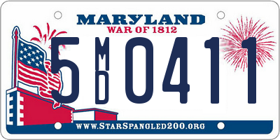 MD license plate 5MD0411