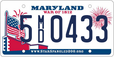 MD license plate 5MD0433