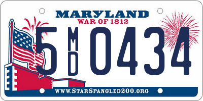 MD license plate 5MD0434