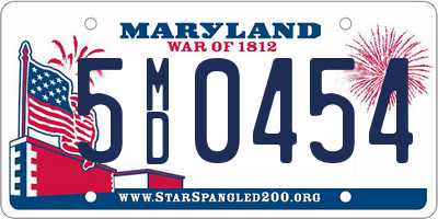 MD license plate 5MD0454