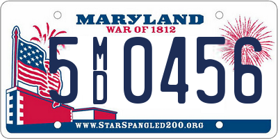 MD license plate 5MD0456