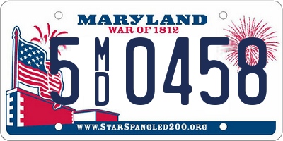 MD license plate 5MD0458