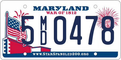 MD license plate 5MD0478