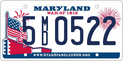 MD license plate 5MD0522