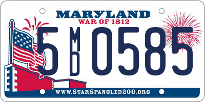 MD license plate 5MD0585