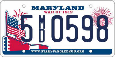 MD license plate 5MD0598