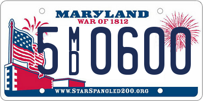 MD license plate 5MD0600