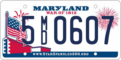 MD license plate 5MD0607